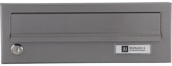 JU Ersatztüre mit Klappe für Hausbrieffachanlage - 300x110mm ; graualuminium