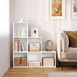 Woltu Bücherregal 90,5 x 90,5 x 30 cm Weiß