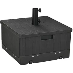 Outsunny Sonnenschirmständer mit 3-in-1 Funktion schwarz 53L x 53B x 47H cm
