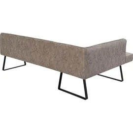 exxpo - sofa fashion Eckbank EXXPO - SOFA FASHION "Americano", braun (cappuccino), B:249cm H:83cm T:157cm, Sitzbänke, Eckbank, mit Keder und Metallfüßen, Bezug in verschiedenen Qualitäten, Topseller