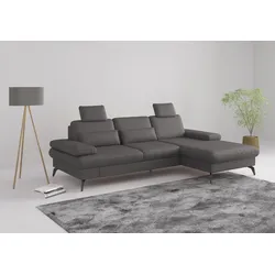 Ecksofa SIT & MORE "Morris L-Form, inkl. Sitztiefenverstellung", braun (mocca), B:275cm H:82cm T:171cm, Sofas, wahlweise mit Armteilverstellung, Bettfunktion & Bettkasten