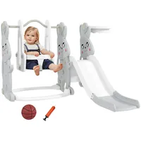 Aiyaplay Kinderschaukel & Kinderrutsche Set Kunststoff, 147.5x107x160 cm, Outdoor