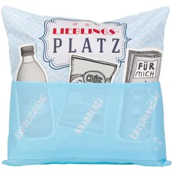 Outdoor Kissen mit Taschen  - Lieblingsplatz