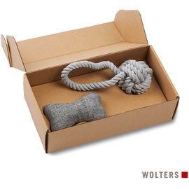 Wolters Geschenkbox Hund Knochen+Tauspielzeug Grau Small