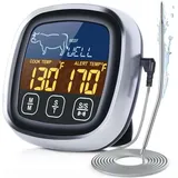 Digitales Fleischthermometer zum Kochen, großes LCD-Touchscreen, Sofortanzeige-Lebensmittelthermometer mit Hintergrundbeleuchtung, lange Sonde,