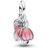 Charm-Anhänger Blume aus Sterlingsilber und Emaille
