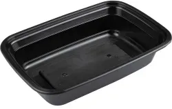 ABENA® Take-away-Schale, PP, ungeteilt, 705 ml, schwarz 1999918545 , 1 Karton = 8 Packungen à 50 Stück