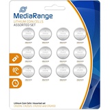 MediaRange Lithium Knopfzellen-Set, sortiert, CR2016|CR2025|CR2032|CR2450, 12er Pack