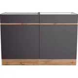 KOCHSTATION Spülenschrank KS-Riesa Breite 120 cm, MDF-Fronten grau