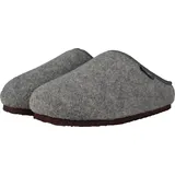 Lammfell Hausschuh Modell FEFI mit Filzoberfläche und PolyurethanSohle Silbergrau 47 - 47