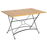 ACAMP Lindau Biergarten-Klapptisch 120x80cm Eisen/Akazie Natur (57436)