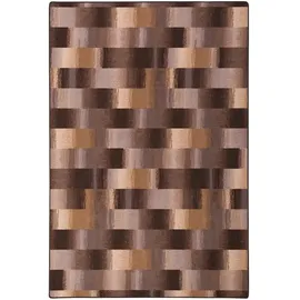 Snapstyle Designer Velour Teppich Mystic Karo Braun 100x100cm