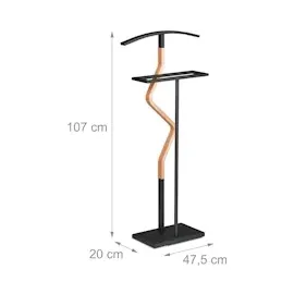 Relaxdays Herrendiener Relaxdays 107 x 47,5 x 20 cm Schwarz/Natur