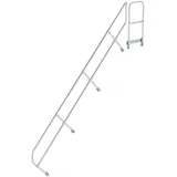 Günzburger MUNK zweiter Handlauf Aluminium-Treppe mit Plattform 45° 14 Stufen