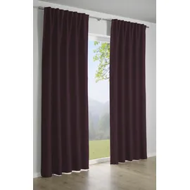 GARDINIA Schal mit Gardinenband, Dimout-Vorhang/Gardine, Blickdicht, Verdunkelnd, Beere, 140 x 245 cm, ENERGIESPAREN