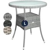 CASARIA Polyrattan-Tisch Grau Rund 60cm