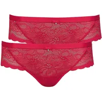 LISCA Brasilslip LISCA "2er Pack Damen Brazilian Slip Evelyn", Damen, Gr. 36, rot, Spitze, Obermaterial: 80% Polyamid PA. 20% Elasthan EL., Unterhosen