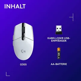 Logitech G305 Lightspeed Wireless Gaming Maus weiß