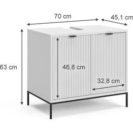 Vicco Waschbeckenunterschrank Eliza Weiß 70 x 63 cm mit 2 Türen
