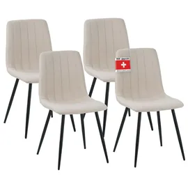 Albatros Esszimmerstuhl GARDA Stoff beige 4er Set