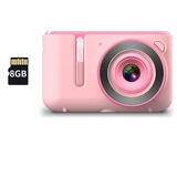 Mzpeldxk Neue Digitale Dual-Selfie-Fotokamera, HD 720P-Video, USB-Aufladung, Farbdisplay für Kinder, Geschenk für Kinder, Rosa