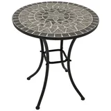 DEGAMO Bistrotisch SIENA Ø 60 x 70 cm Mosaik grau/Weiß/Schwarz