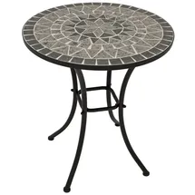 DEGAMO Bistrotisch SIENA Ø 60 x 70 cm Mosaik grau/Weiß/Schwarz
