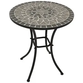 DEGAMO Bistrotisch SIENA Ø 60 x 70 cm Mosaik grau/Weiß/Schwarz