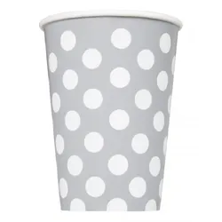6 Becher mit Punkten silber