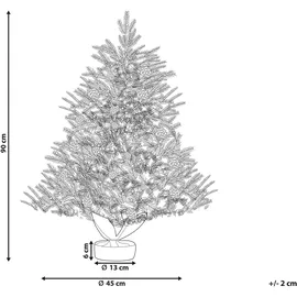 Beliani Künstlicher Weihnachtsbaum Weiß 90 cm