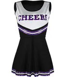 Carnavalife Cheerleader-Kostüm für Damen, Cheerleader-Kostüm, für Herren, Halloween, Karneval, amerikanischer Stil, Cheerleader-Kostüm ohne Pompons (Violett, S) - S