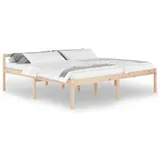 Seniorenbett 200x200 cm Massivholz Kiefer - Braun/Bunt