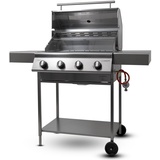 Gasgrill Edelstahl Premio XL III Barbecue mit Deckel & Ablagen | Made in Germany