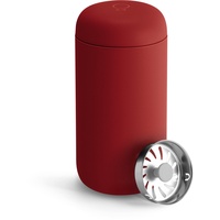Fellow Carter Move Reisebecher, vakuumisolierter Kaffeebecher aus Edelstahl mit keramischer Innenseite und Spritzschutz, 354 ml, Rot (Red)