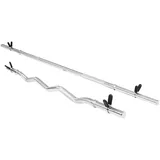 GORILLA SPORTS Langhantel Hantelstangen Set, inkl. Langhantelstange 170cm, SZ Curlstange 120cm silberfarben