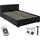Tectake Polsterbett Venice 140 x 200 cm Holz/Stahl/Textil schwarz