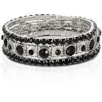 Steuer Armband Set aus 3 Strecharmbändern schwarz 19 cm