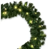 Gartenpirat Künstliche Tannengirlande Türgirlande beleuchtet 8,1 m 120 LED warmweiß Timer-Funktion Weihnachtsdeko