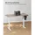 Songmics elektrisch höhenverstellbarer Schreibtisch greige rechteckig, C-Fuß-Gestell weiß 140,0 x 60,0 cm