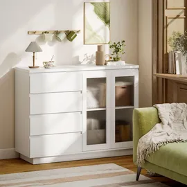 Homcom Sideboard 120 x 91 x 40 cm Weiß