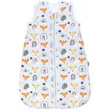 TupTam Baby Schlafsack 2.5 TOG – Warmer Winter Schlafsack Baby, OEKO-TEX, Ärmellos, Wattiert" Gr. 68, orange Fuchs regenbogen umstülpbarer fuß), Größe: 68-74