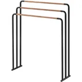 Yamazaki Handtuchhalter, Schwarz, Metall, 19x83x70 cm, Badaccessoires, Waschplatzzubehör, Handtuchhaken