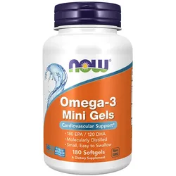 Now Foods Natürlicher Omega-3 Fischöl-Konzentrat (180 Weichkapseln)