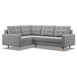 mebligo Eckcouch Textil 4-Sitzer Grau