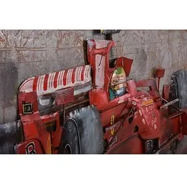 Garden Pleasure Wandbild 3D Rennwagen, Metall