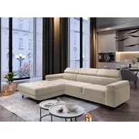 FurMeb24 ECKSOFA OLIVIO - 250 x 183 cm monolith 02 - mit schlaffunktion und bettkasten - linke seite - Beige