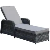 Luxus Premium Gartenliege Sonnenliege Gartenmöbel Polyrattan Relaxliege