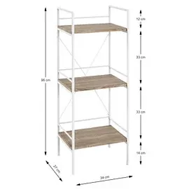 Haku-Möbel Regal HAKU 34 x 96 x 27 cm Eiche lackiert weiß