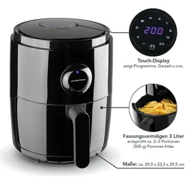 GOURMETmaxx Heißluft-Fritteuse 3L 1400W schwarz