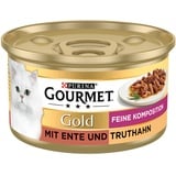 Purina 24x 85g Gold Feine Komposition: Ente & Truthahn Gourmet Nassfutter für Katzen